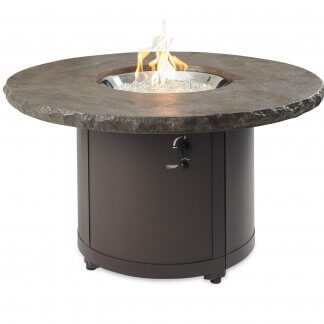 Marbleized Noche Beacon Supercast Chat Height - Gas Fire Pit Table