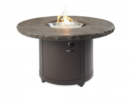 Marbleized Noche Beacon Supercast Chat Height - Gas Fire Pit Table