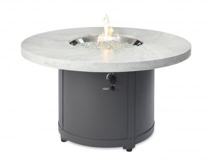 White Onyx Beacon Supercast Chat Height - Gas Fire Pit Table