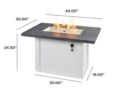 Havenwood with Carbon Grey Everblend top & White base - Fire Pit Table - Image 4