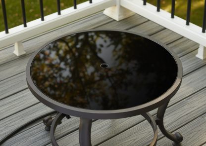 20" Round Black Glass Burner Cover - CFT-GLASS