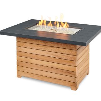Darien Rectangular - "Aluminum" - Gas Fire Pit Table