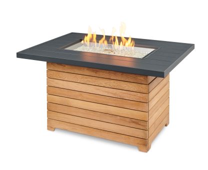 Darien Rectangular - "Aluminum" - Gas Fire Pit Table