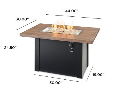 Havenwood with Driftwood Everblend top & Luverne Black base- Fire Pit Table - Image 4