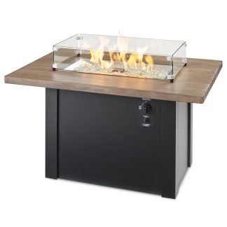 Havenwood with Driftwood Everblend top & Luverne Black base- Fire Pit Table