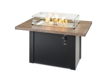 Havenwood with Driftwood Everblend top & Luverne Black base- Fire Pit Table