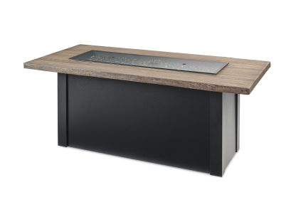 Linear Havenwood with Driftwood Everblend top & Luverne Black base- Fire Pit Table - Image 2