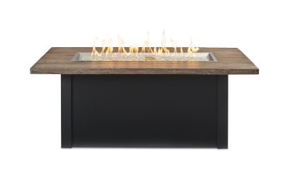 Linear Havenwood with Driftwood Everblend top & Luverne Black base- Fire Pit Table - Image 3