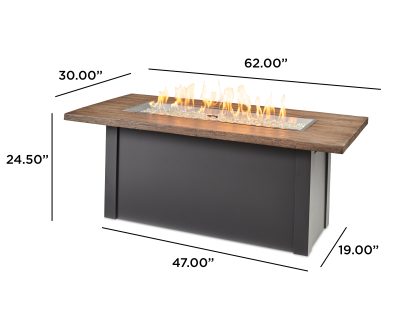 Linear Havenwood with Driftwood Everblend top & Graphite Grey base - Fire Pit Table - Image 3
