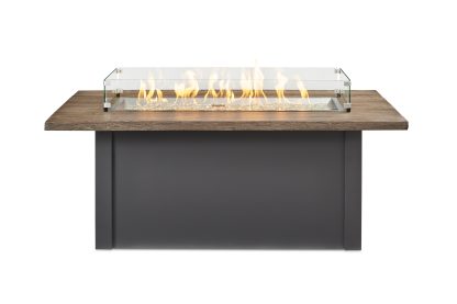 Linear Havenwood with Driftwood Everblend top & Graphite Grey base - Fire Pit Table