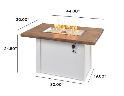 Havenwood with Driftwood Everblend top & White base - Fire Pit Table - Image 2