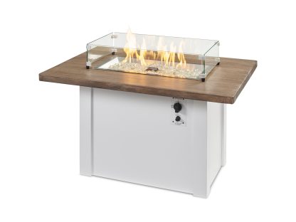 Havenwood with Driftwood Everblend top & White base - Fire Pit Table