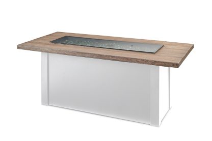 Linear Havenwood with Driftwood Everblend top & White base - Fire Pit Table - Image 3