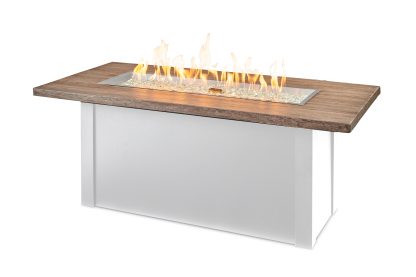 Linear Havenwood with Driftwood Everblend top & White base - Fire Pit Table - Image 2