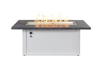 Linear Havenwood with Carbon Grey Everblend top & White base - Fire Pit Table - Image 2