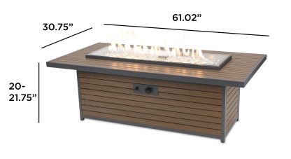Kenwood Linear Chat Height - Gas Fire Pit Table - Image 4